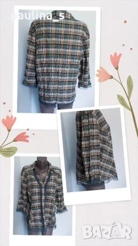 Лен и памук / Дамска маркова риза "casual connection" / голям размер , снимка 10 - Ризи - 36506434