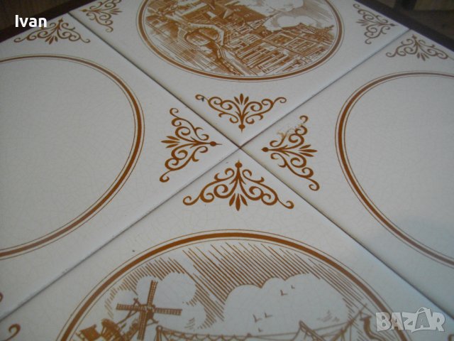 Малка Холандска/Нидерландска Помощна Масичка За Кафе С Плочки-Почти Нова-Отлично Състояние-Масивна, снимка 17 - Маси - 40063192