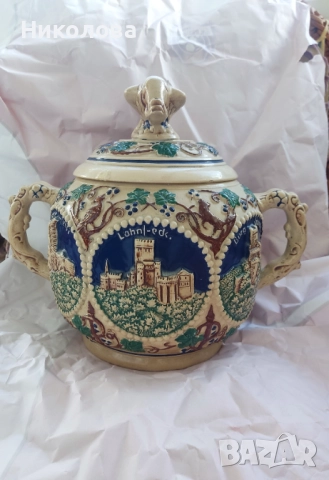 Керамична купа/супник с релефна декорация