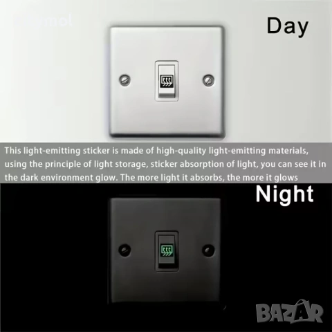 117 светещи стикери за бутони за колата и дома, снимка 4 - Аксесоари и консумативи - 53514943