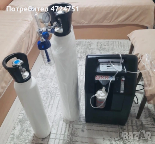 Продавам кислороден концентратор с 2 кислородни бутилки