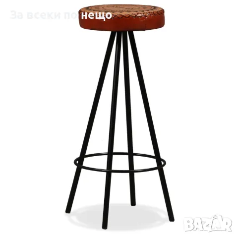 Бар табуретки, 2 бр, естествена кожа, снимка 6 - Столове - 47415000