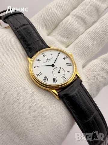 Baume & Mercier – 18K / 750 масивно злато, ръчен механизъм, малка секунда, винтидж, снимка 2 - Луксозни - 52875507