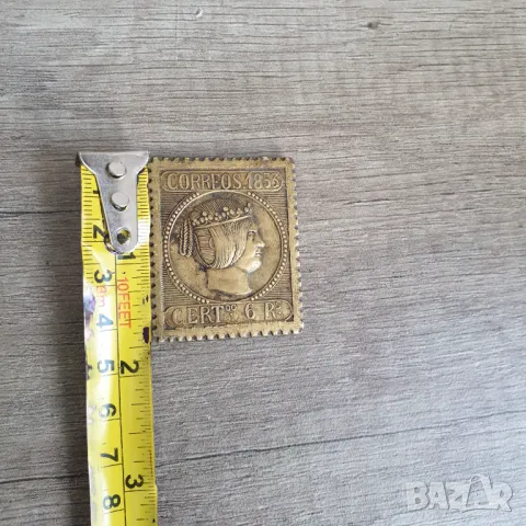 Печат с бронзова плоча от 6 реала Испания 1853, снимка 6 - Нумизматика и бонистика - 49422923