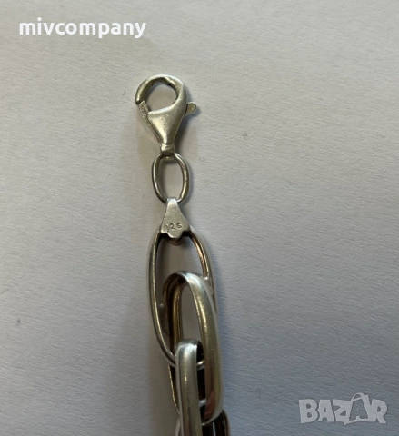 Сребърна гривна 23.98гр.22.5см., снимка 4 - Гривни - 53708463