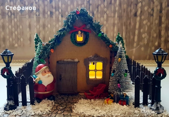 Дървена коледна къщичка, снимка 5 - Декорация за дома - 52567788