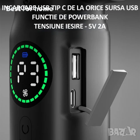 Вентилатор със сгъстен въздух и прахосмукачка 2 в 1, снимка 4 - Друга електроника - 50565452