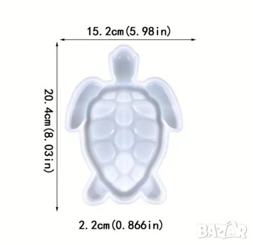 Молд поднос костенурка 20,4 см, снимка 3 - Форми - 51291060