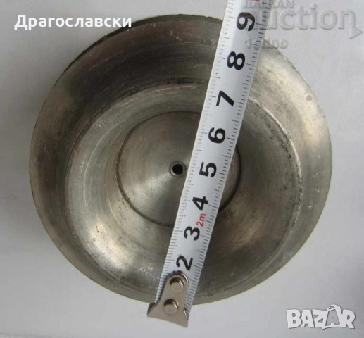 Стар метален съд, менче бакър бакърче, мед месинг метал, кутия, релеф.  лов, цинк антика , снимка 18 - Други - 31940415