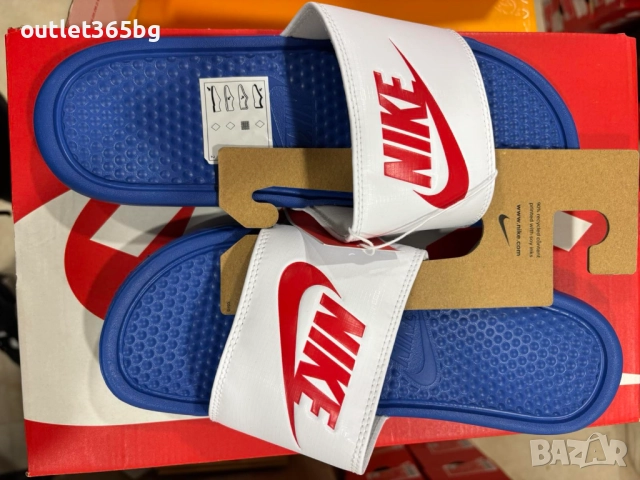 Nike - Чехли Benassi Jdi 343880 410 Бял №42.5 Оригинал Код 180, снимка 2 - Мъжки чехли - 52770593