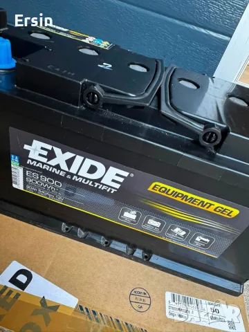 Гелов Акумулатор EXIDE ES900 GEL 80Ah
(Много малко са ползвани) 
(Свалени от нови Кемпери), снимка 8 - Къмпинг мебели - 56096536
