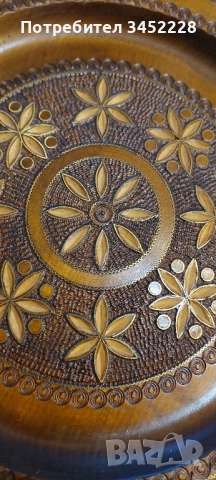 пано дървено инкрустирано с месинг за ценители 26см отлично , снимка 3 - Декорация за дома - 52378614