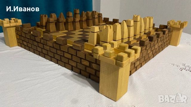 ШАХ дървен, ръчна изработка, снимка 4 - Шах и табла - 52456993