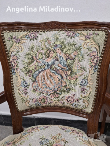 кресло Луи XV с дърворезба , снимка 4 - Столове - 44714550