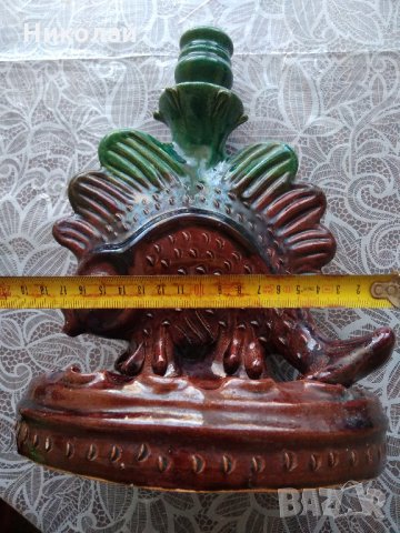 Красив керамичен свещник, снимка 7 - Антикварни и старинни предмети - 35883266