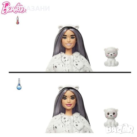 Barbie Color Cutie Reveal Кукла Барби супер изненада Бяла мечка HJL64, снимка 5 - Кукли - 40287244