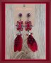 Красиви обеци с пера и камъни, в червено, модел 3, снимка 1 - Обеци - 35842262