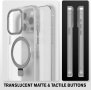 Калъф за iPhone 15 Pro Max (6,7”), съвместим с Magsafe, удароустойчив, полупрозрачен/бял, снимка 5