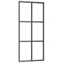 vidaXL Плъзгаща се врата с механизъм, ESG стъкло и алуминий, 90x205 см, снимка 3