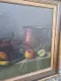 голяма картина натюрморт с дивеч маслени бои върху платно , снимка 3