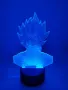 Dragon Ball Super Saiyan God Goku Екшън фигурки 3D настолна лампа 7 променящи цвета нощна лампа, снимка 7
