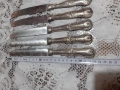 Стари антикварни посребрени прибори ножове 5 бр. маркирани, снимка 5