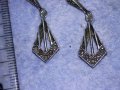 СТАРИ СРЕБЪРНИ РЕТРО ОБЕЦИ ОКСИДИРАНО СРЕБРО 925 АВТОРСКА РЪЧНА АЖУРНА МАЙСТОРСКА ИЗРАБОТКА 38241, снимка 7