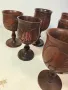 колекция абаносови африкански чаши  дърворезба 7/3, снимка 3