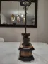Стара антична нощна лампа от бронз и дървен материал, снимка 5