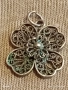 Старинна филигранна сребърен медальон четирилистна детелина ръчна изработка 28315, снимка 7