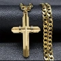 Мъжки ланец с кръст от медицинска стомана, снимка 1
