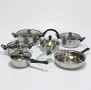 Комплект от 12 части за всяка кухня. 3бр тенджери, тиган, касерола и чайник и капаци, снимка 4