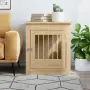 vidaXL Клетка за куче мебел, сонома дъб, 64,5x80x71см, инженерно дърво, снимка 3