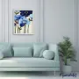 Комплект за рисуване по номера Сини цветя- Орхидея, Figured'Art, 40 х 50 см, снимка 2