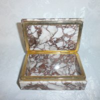 Стара Мраморна Кутия за Бижута с Бронзов Обков, снимка 2 - Колекции - 34603340