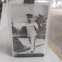 Стара снимка на Сталин в стъклена рамка, снимка 1 - Антикварни и старинни предмети - 41267994