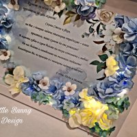 Декорирана рамка с цветя - подарък към кумове, снимка 7 - Подаръци за сватба - 41842148