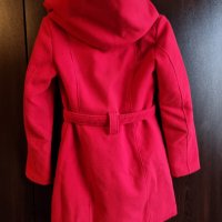 Червено палто с качулка , снимка 3 - Якета - 39551055