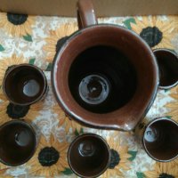 Троянска битова керамика - комплект кана 1 л., 6 бр.чаши 150 мл., 5 бр. чаши 100 мл., снимка 10 - Сервизи - 42610852