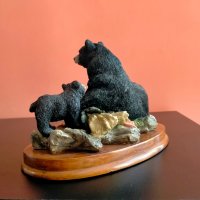 Колекционерска декоративна фигура Черна мечка с малко мече, снимка 8 - Колекции - 40160185