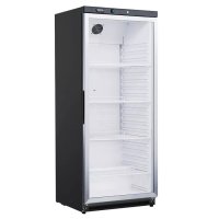 Хладилник 600л - четири регулируеми рафта и стъклена врата /Черен/, снимка 1 - Витрини - 44371894