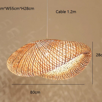 Висяща лампа от скандинавско дърво бамбукови тела висяща лампа японски стил, снимка 5 - Лампи за таван - 36171168