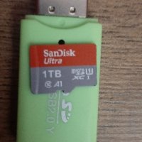 Micro sd card 1 tb Sandisk +флашка преходник-45 лв, снимка 3 - USB Flash памети - 42237288