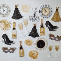 Дизайнерски скрапбук стикери New year's ball 22 бр - V102, снимка 1 - Други - 42697852