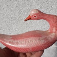 Авторска дърворезба - розова птица, снимка 3 - Статуетки - 34514213