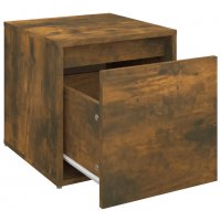 Кутия с чекмедже, опушен дъб, 40,5x40x40 см, инженерно дърво, снимка 5 - Шкафове - 40240150
