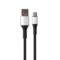 Кабел USB3.1 към USB Type C 1m Черна оплетка 3A Бързо Зареждане VCom SS001307 Cable USB/USB Type C M, снимка 2 - Кабели и адаптери - 34333246