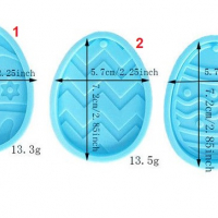 3 модела Великденско яйце с декор плитък силиконов молд форма фондан шоколад гипс смола декор, снимка 1 - Форми - 36188387