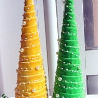 Коледни елхи от перли и кадифе, снимка 4 - Коледни подаръци - 41555484