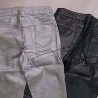 Спортно-елегантни панталони в перлен златист и черен цвят, снимка 4 - Панталони - 41900281